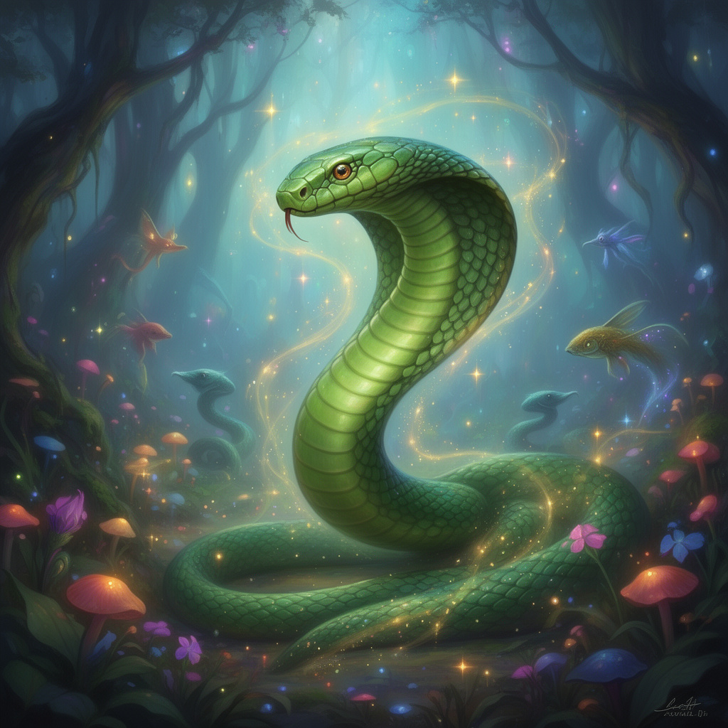 Soñar con una cobra verde